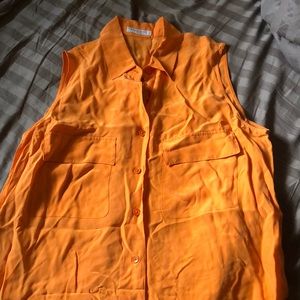EQUIPMENT SILK sleeveless tunic blouse